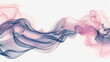 Soft pink and smokey matte blue waves, forming a soothing and romantic abstract on a solid white background.