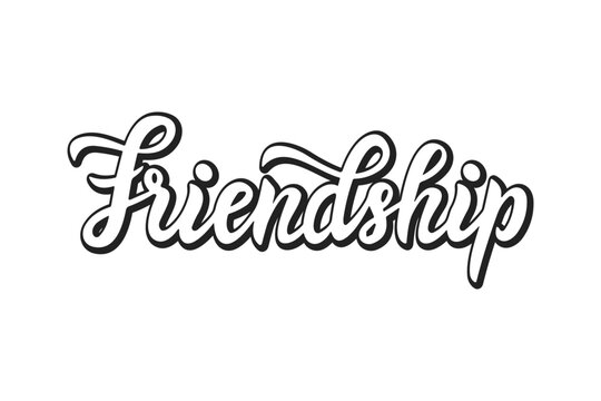 Modern Script Typography Wedding Sign for friendship day lettering