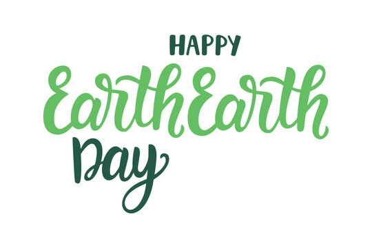 Modern Script Typography Wedding Sign for happy earth day lettering