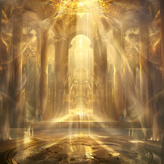 Celestial throne room , Surreal illustration , Heavenly Concept.