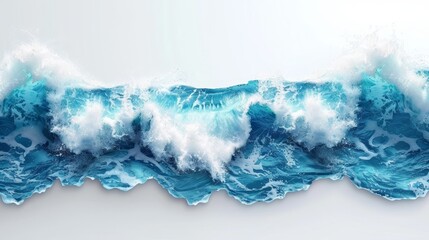 Wall Mural -  white foam at the base, blue water beneath