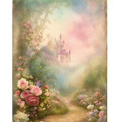 Wall Mural - landscape with flowers