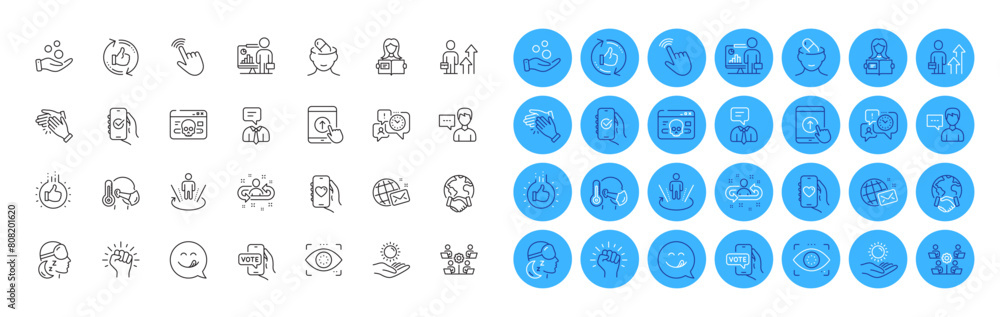 Clapping hands, Online voting and Refresh like line icons pack ...