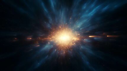 Wall Mural - A bright supernova explodes in the dark depths of space, leaving a glowing nebula in its wake.