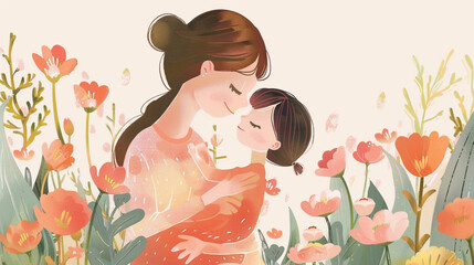 Wall Mural - Happy Mother's day greeting  card