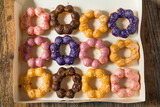 Fototapeta Kuchnia - Colorful Homemade Mochi Donuts