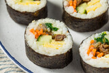 Fototapeta Kuchnia - Homemade Korean Kimbap Rolls