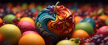 A Colorful 3d Fractal Of Fruit.