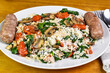 rice with spinach, tomatoes and mushrooms