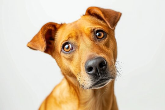 Canine Confusion: Emotive Dog Portrait in Studio