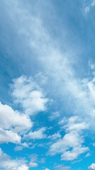 Canvas Print - summer white clouds on the blue sky. time lapse