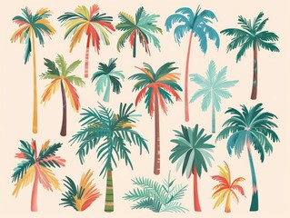 palm tree hand drawn flat design