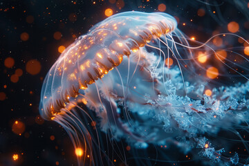 Poster - An organism that emits a magnetic field, creating an artificial atmosphere around itself to breathe and protect from solar radiation,
