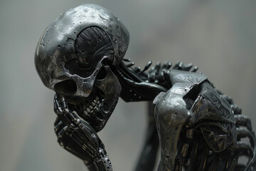 Leinwandbilder - a being with a flexible, metallic skeleton that can expand or contract to adapt to different pressur