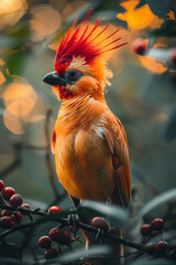 Aufkleber - A bird capable of flying backwards and sideways, with wing joints that rotate 360 degrees, adapted for dense, thorny forests,