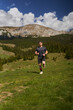 Trail runner man in a race