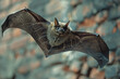 A bat with wings that whisper like the quiet rustle of wind through an abandoned attic, flitting through the twilight,