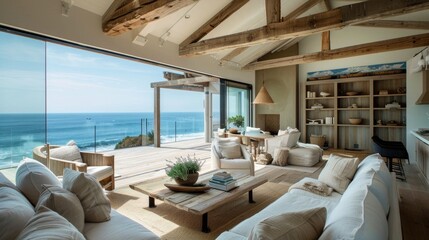 Wall Mural - California Coastal Beach House Living Room