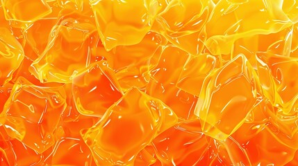 Wall Mural -   Orange and yellow liquid or ice cubes on an ice surface
