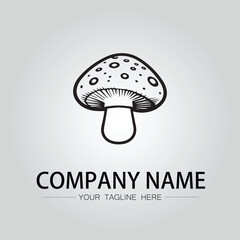 Mushroom logo company design vector image isolated on the white background