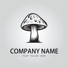 Mushroom logo company design vector image isolated on the white background