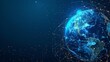 © Khalida - Panoramic abstract dot and triangle connection background., The world is connect and smaller concept, Digital futuristic Earth minimalism background