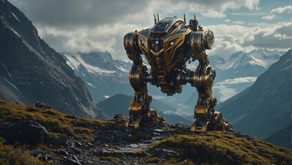 robot between mountains 