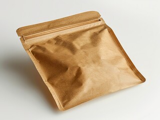 Wall Mural - A brown paper bag with a white background.