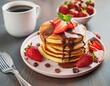 Elegant Pancake Breakfast with Coffee