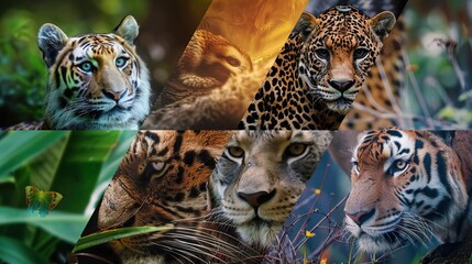 Amazing wild cats of the world. The most beautiful and endangered big cats in the world.