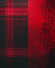 Wall Mural - Tartan pattern over a textured black surface with a vintage feel.