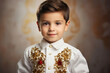 Portrait of a young asian boy wearing traditional clothes