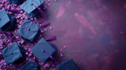Wall Mural - Graduation Cap and Tassels Floating in the Air