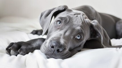 Adorable Gray Great Dane Puppy: The Cutest Purebred Baby Animal Companion 