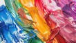 abstract brushstrokes in a spectrum of rainbow colors, each stroke wide and flowing, ideal for sending a message of joy and positivity for any occasion