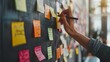 © Jixster - A photographic image of a person working on sticky notes made with Ai generative technology