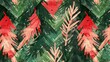 Festive brushstrokes in green and red, applied in a chevron pattern that mimics Christmas tree garlands,