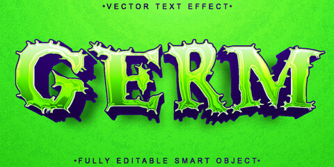 Sticker - Green Germ Vector Fully Editable Smart Object Text Effect