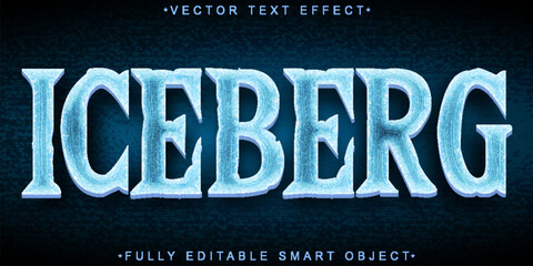 Wall Mural - Blue Iceberg Vector Fully Editable Smart Object Text Effect