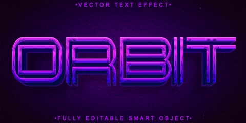 Wall Mural - Purple Orbit Space Vector Fully Editable Smart Object Text Effect