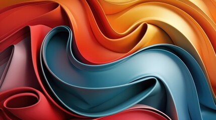 Wall Mural - Abstract background of colorful curved lines