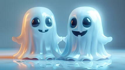 Wall Mural - An adorable collection of cute spooks and ghosts in play cosplay
