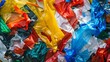 Colorful plastic waste pile depicting environmental pollution