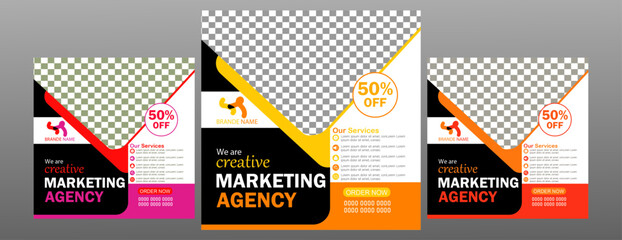 Digital online business marketing social media post, banner, abstract background design template.