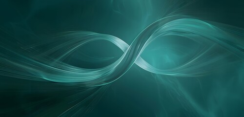 Wall Mural - infinite teal loop dynamic abstract continuous graphic