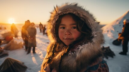 Poster - young child in winter clothing