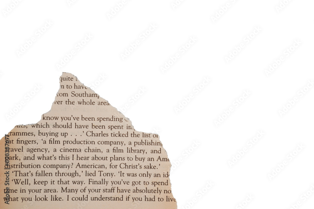 Ripped old book page corner border isolated transparent Stock Photo ...