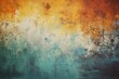 Vintage abstract grunge texture background with orange, turquoise, and blue gradient colors, depicting decay and the passage of time. This dirty creative background is perfect for artistic projects