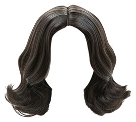 Wall Mural - PNG A dark brown hair wig on a white background adult hairstyle female.