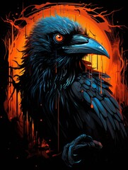 Wall Mural - Haunting Raven in Bold Contrast